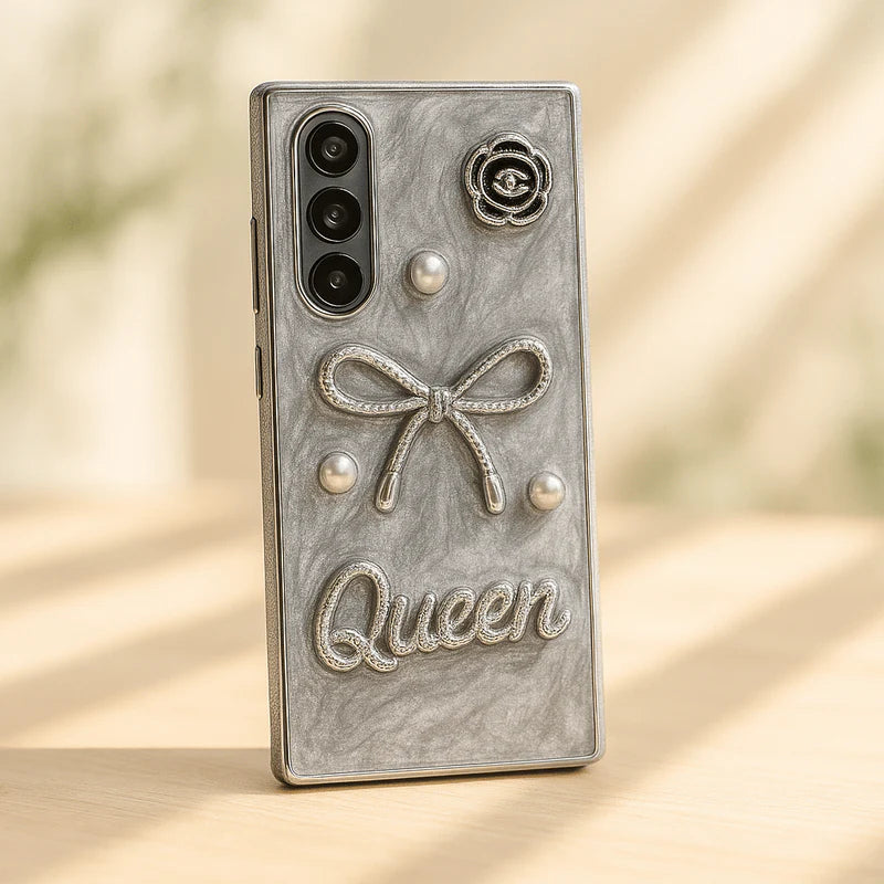 Luxury 3D Bow & Pearl Case